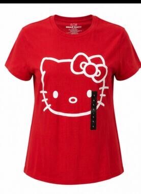 NWT Hello Kitty Red Graphic T-Shirt Women’s Size Large Sanrio Hybrid Apparel